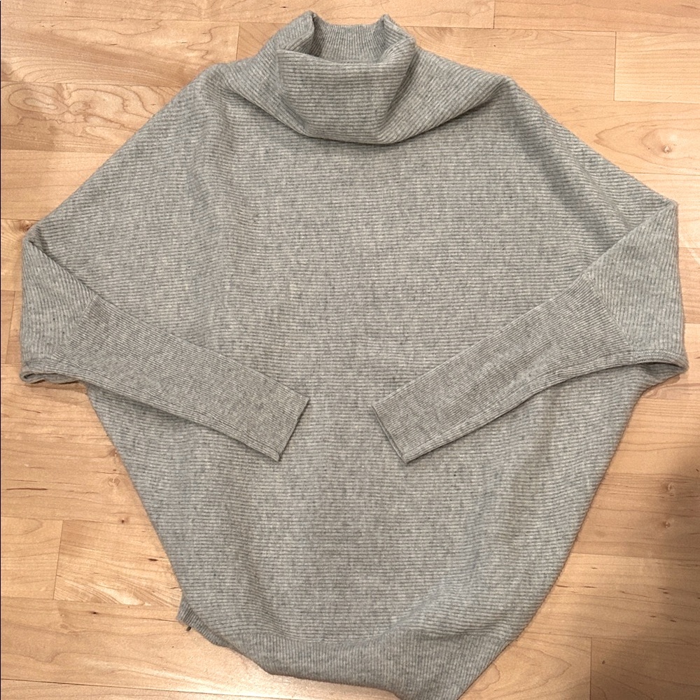AllSaints Women's Grey Ribbed Cowl Neck Sweater